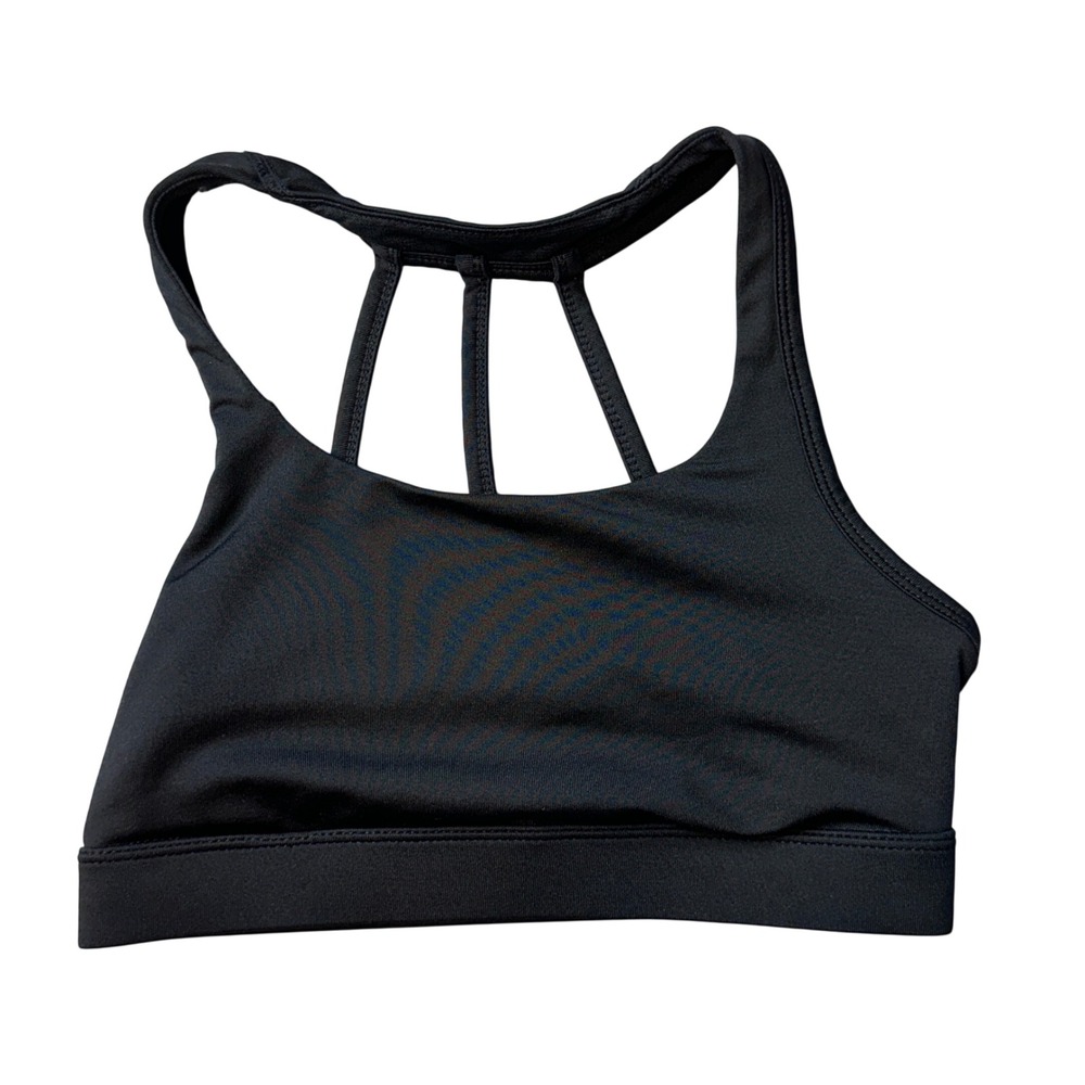 Reebok Sports Bra Womens XS Black Strappy Cage Back REW194BR06 Activewear Yoga